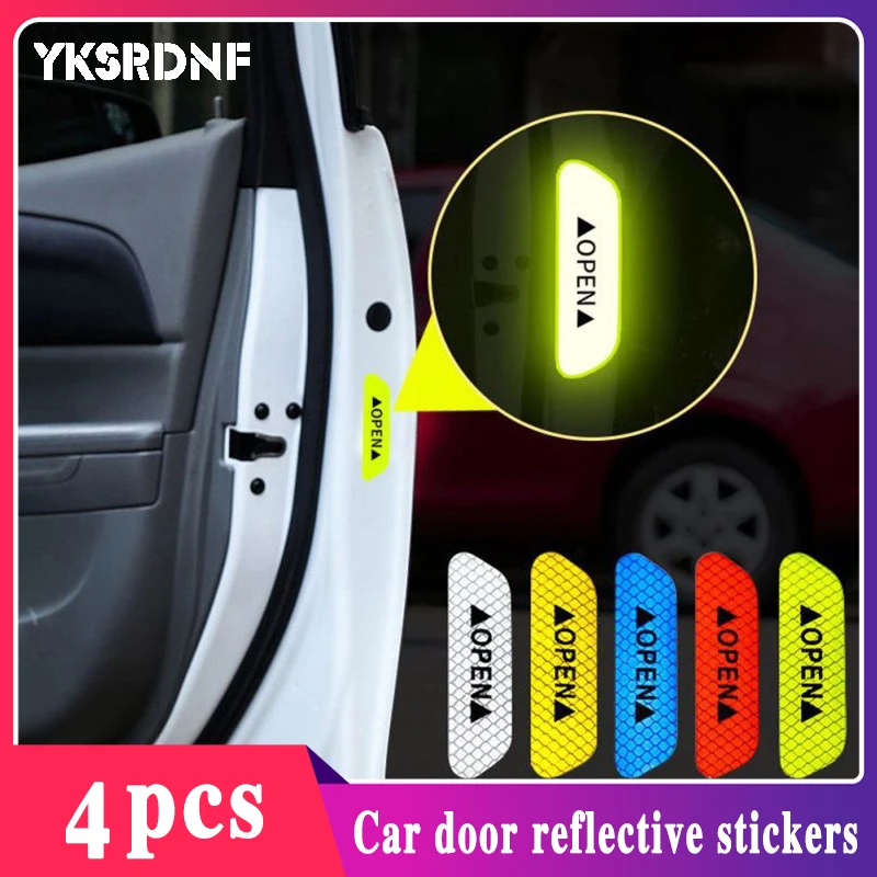 Car Styling For Audi A3 A4 B7 B8 B6 A6 C6 C5 Q5 Nissan Qashqai Juke X-trail T32 Reflective Door Open Stickers Accessories