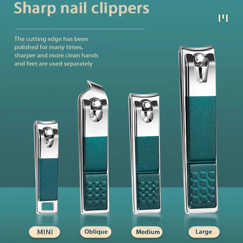 ชุดตัดเล็บสแตนเลสใหม่ ชุดอุปกรณ์ทำเล็บมืออาชีพ สีเขียว ชุดดูแลเล็บ