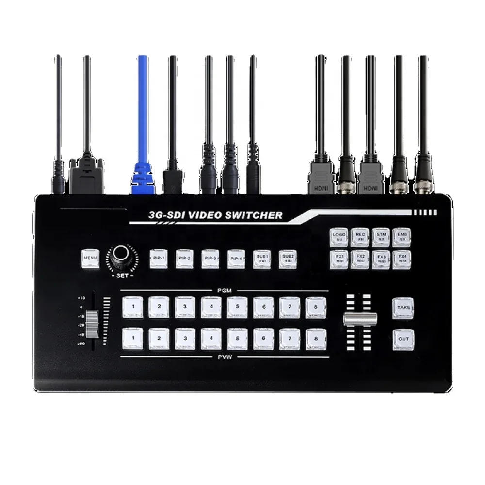 Professional live streaming equipment 8-Channel H DMI SDI USB 3.0 Live Streaming Video Switcher