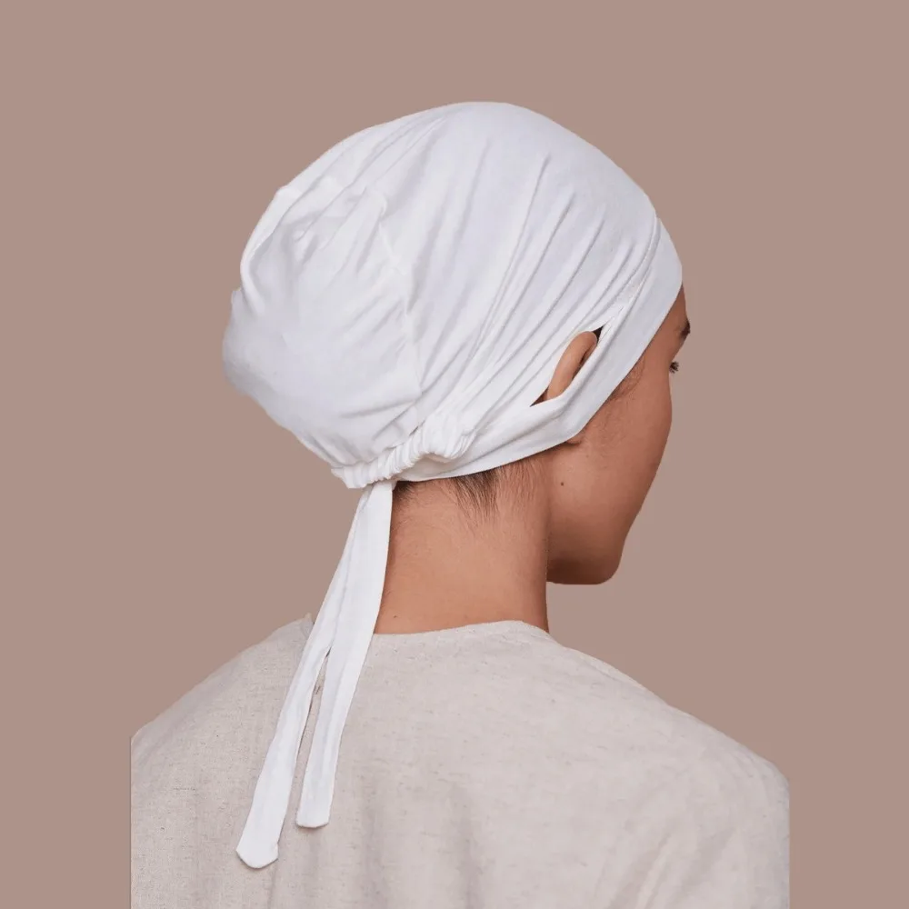 

Jersey Cotton Muslim Under Hijab Cap with Ear Hole Round Forehead Inner Hijab Cap Solid Color Femme Musulman Underscarf Bonnet