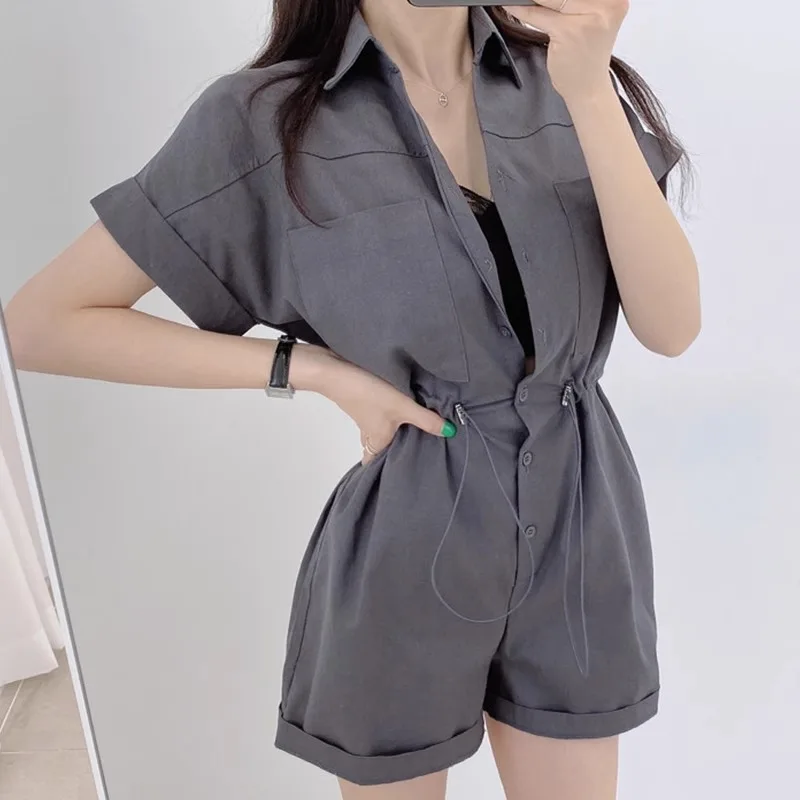 Ropa de trabajo retro de Hong Kong Oralls Conjunto de traje informal de cintura suelta para mujer al aire libre Verano 2025 Cintura alta Pierna recta Cinco cuartos...