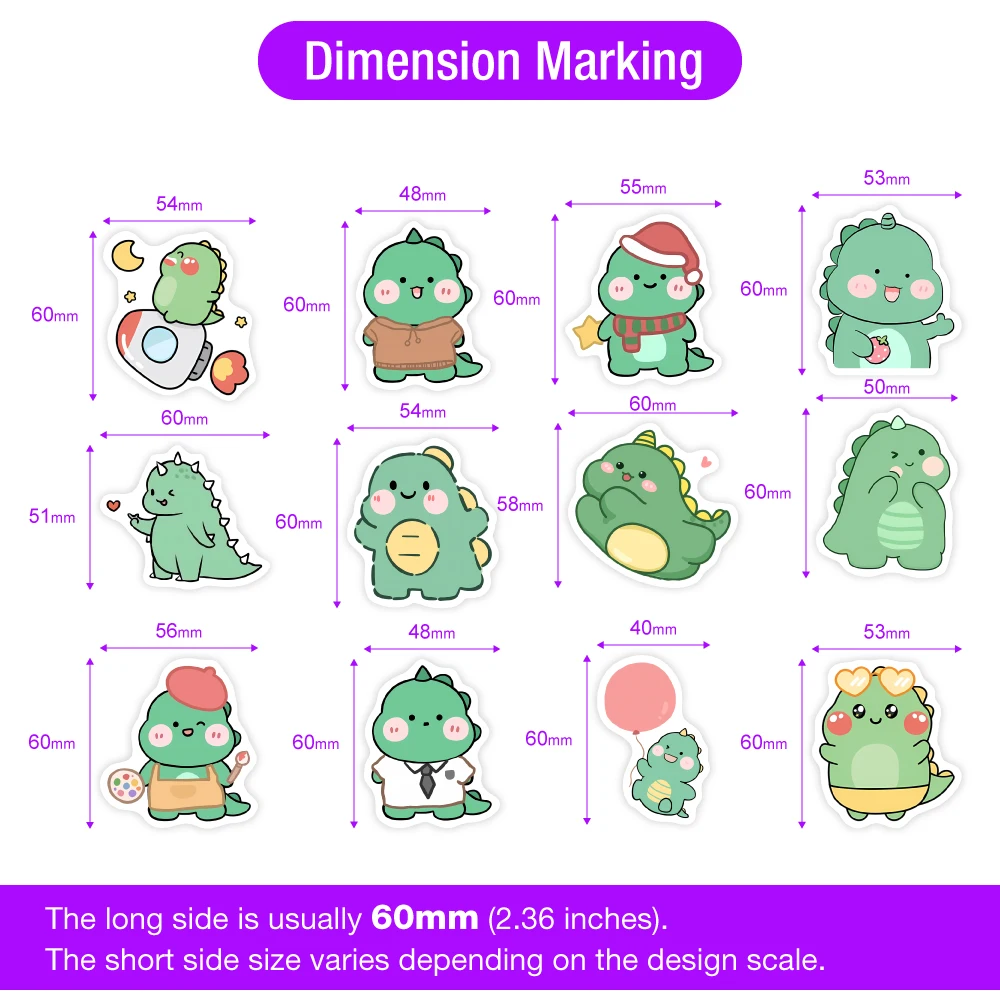 Pegatinas de dinosaurio verde de dibujos animados, divertido juguete DIY para niños, calcomanía de regalo para ordenador portátil, teléfono, álbum de recortes, botellas de equipaje decorativas a prueba de agua