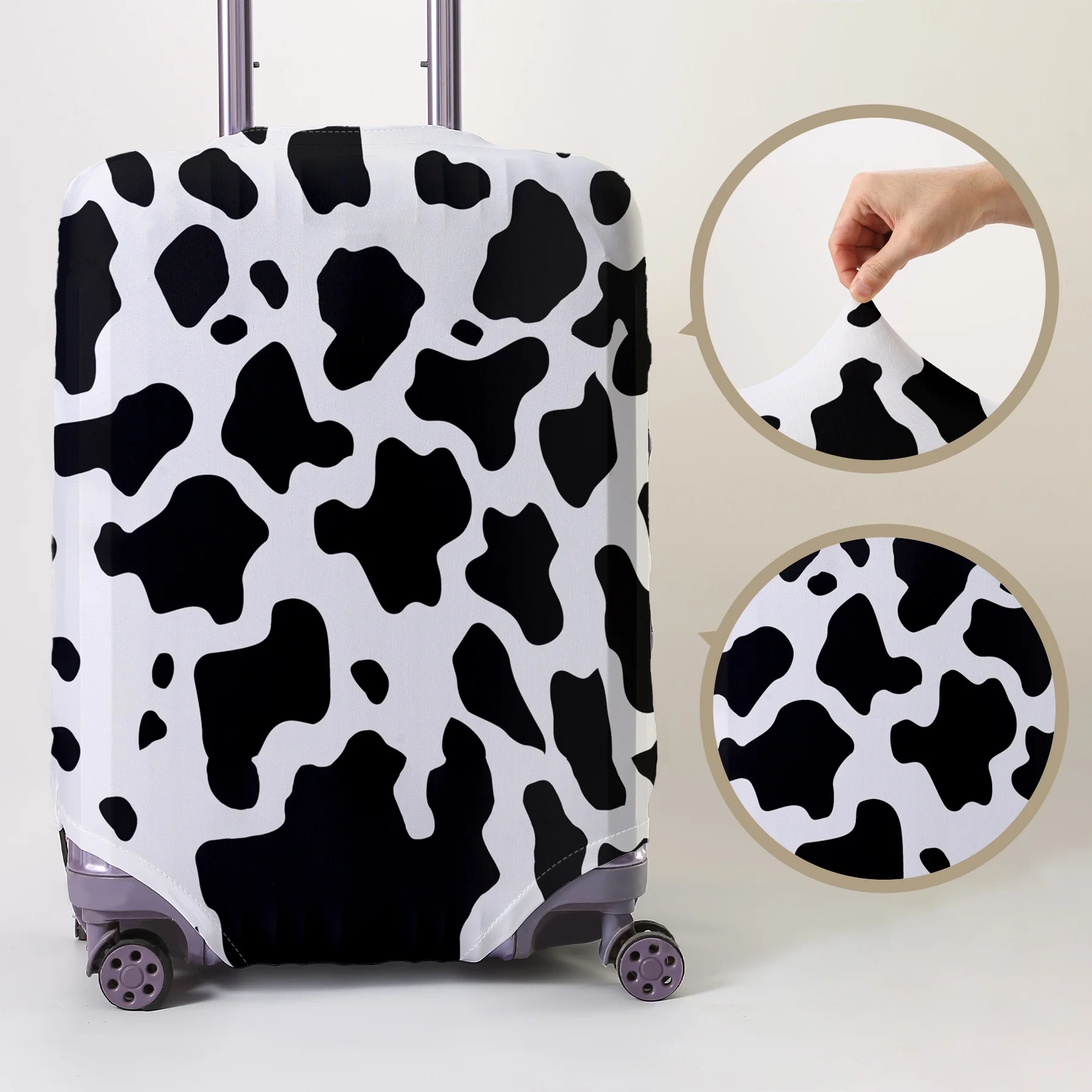 

Cow patterned full print luggage protection cover, suitable for 18-32 inch luggage covers, luggage handle gloves, travel accesso