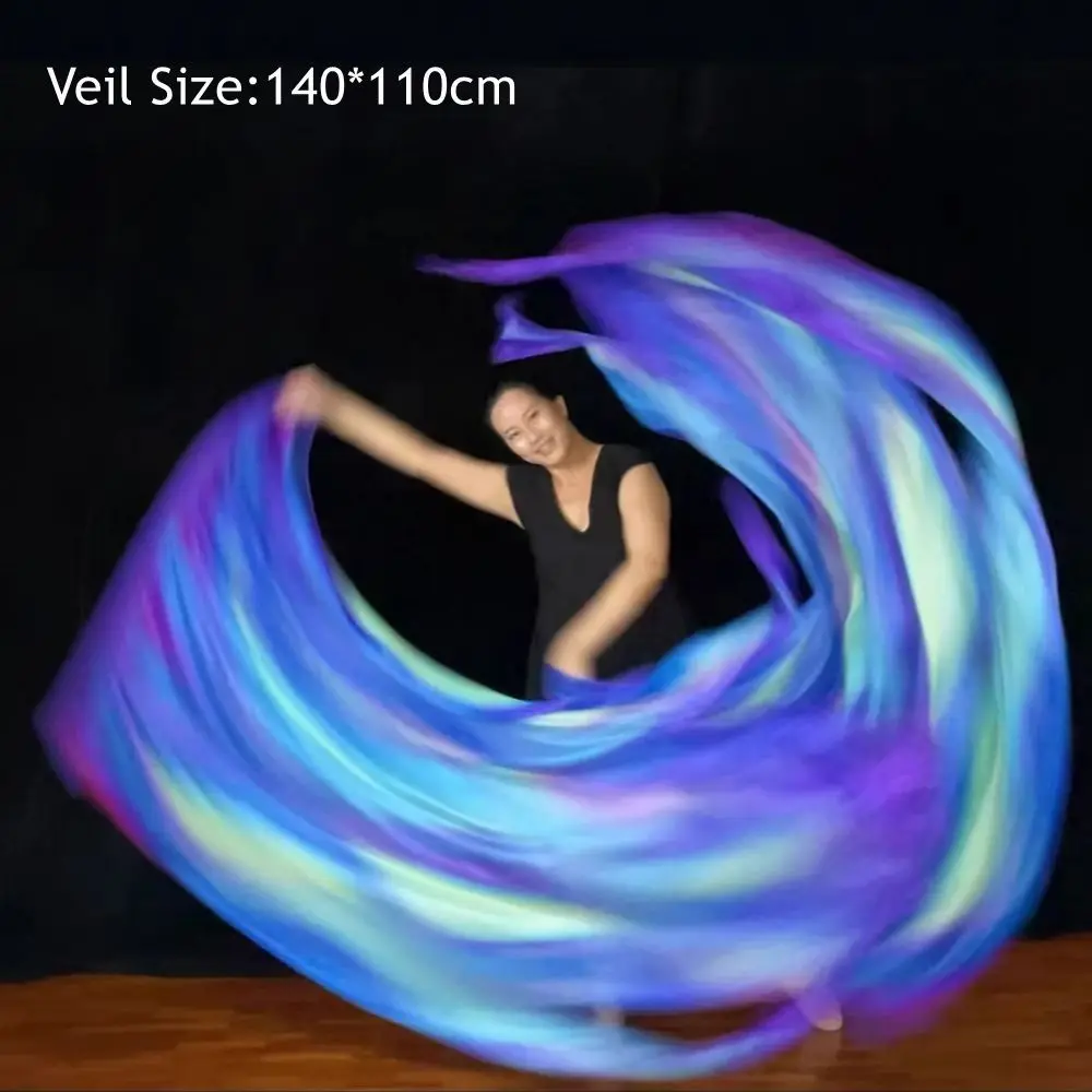 avec bâtons télescopiques, accessoires de danse du ventre, tiges évolutives, drapeaux semi-circulaires légers, multicolores, portables