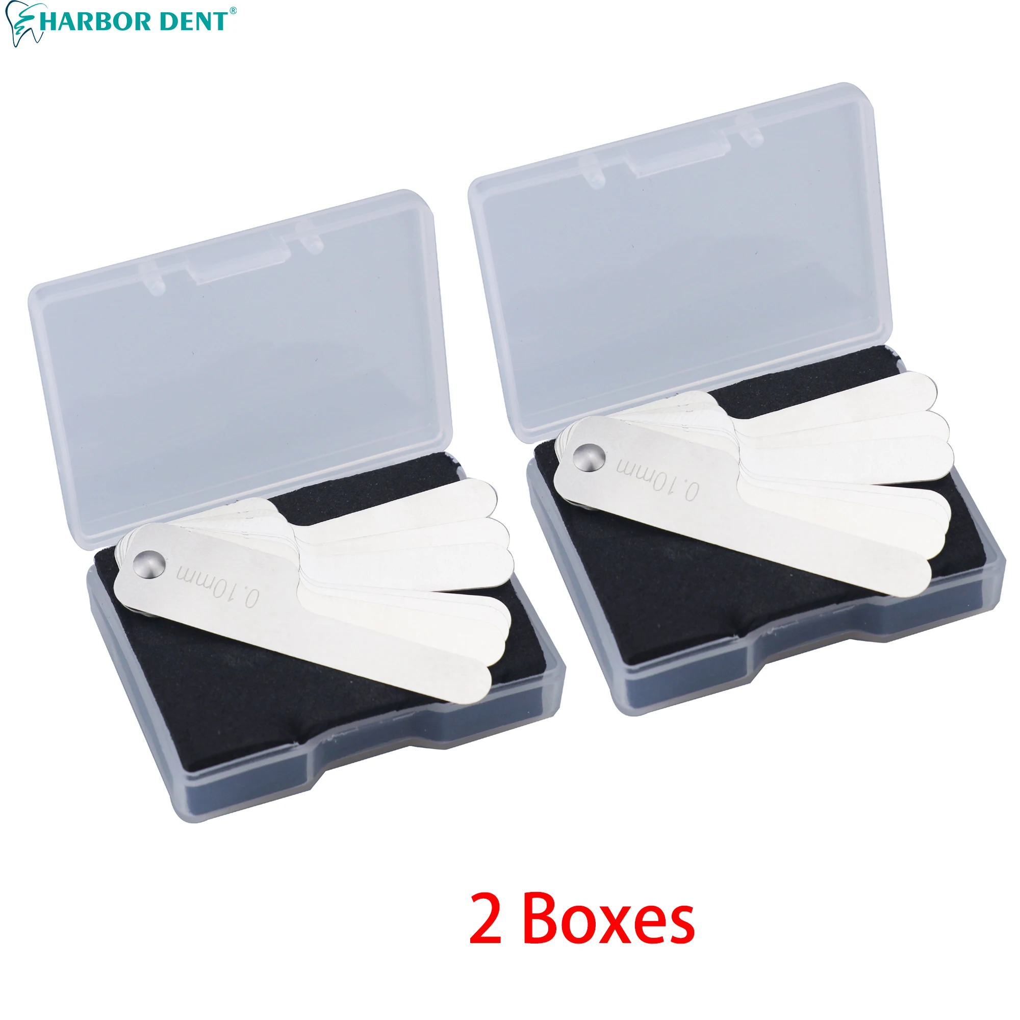 2 Box Oral Dental Interproximal Measuring Ruler Stainless Steel Tooth Gap Measuring Ruler Orthodontic Tool