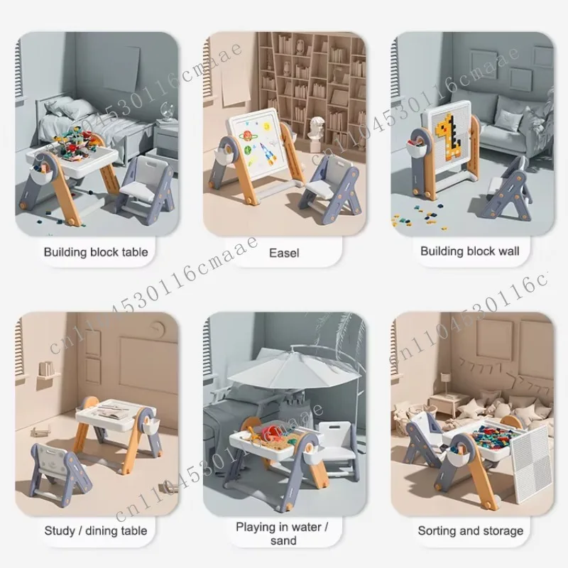 2025 No Disassemble Magnetic Drawing Board Living Room Baby Chair and Building Blocks Table Set Drawing Toys Board Tools Set