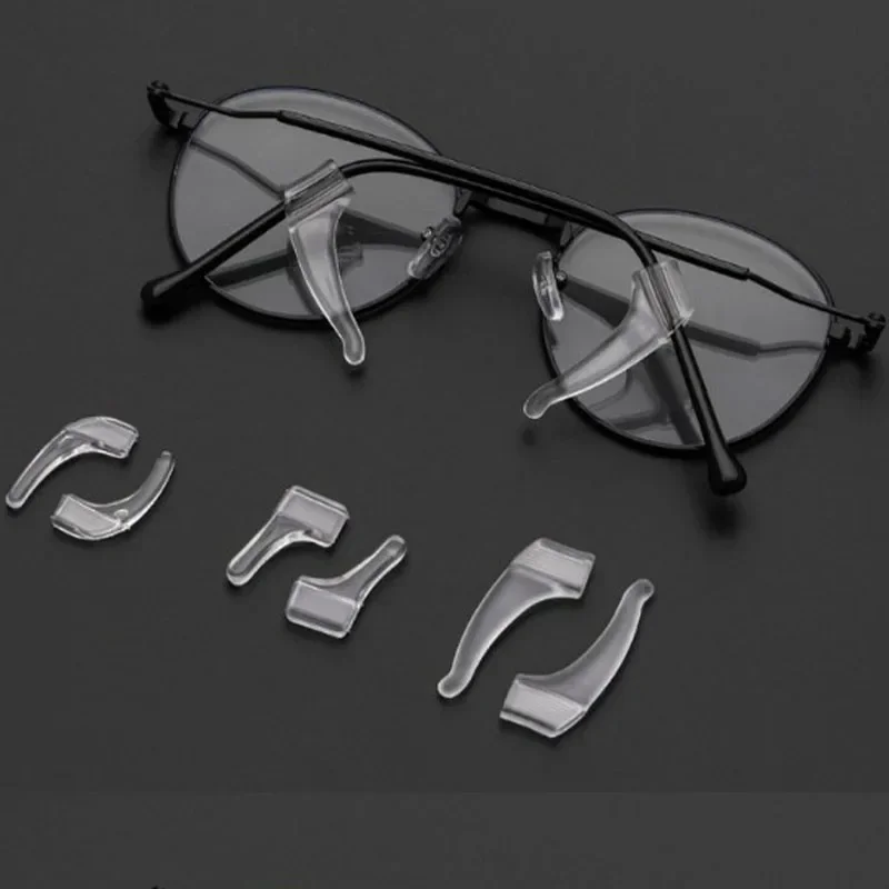 Gancho macio do ouvido do silicone para vidros, suporte antiderrapante, aperto da perna, luva da orelha, prendedor do suporte, acessórios transparentes do eyewear, 2-60Pcs