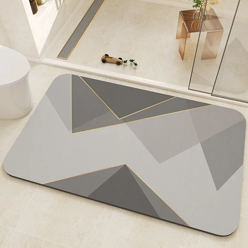 Super Absorbent Bathroom Mat Non-slip Toilet Non-slip Bathtub Mat Bathroom Entry Door Mat Diatomite Protective Foot Mat