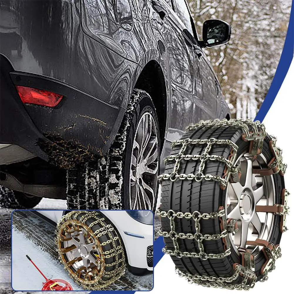 Car Tires Metal Anti-skid Chains For 165-265mm Winter Snow Safety And Anti-skid Strong Grip Easy To Install Universal SUV/seda