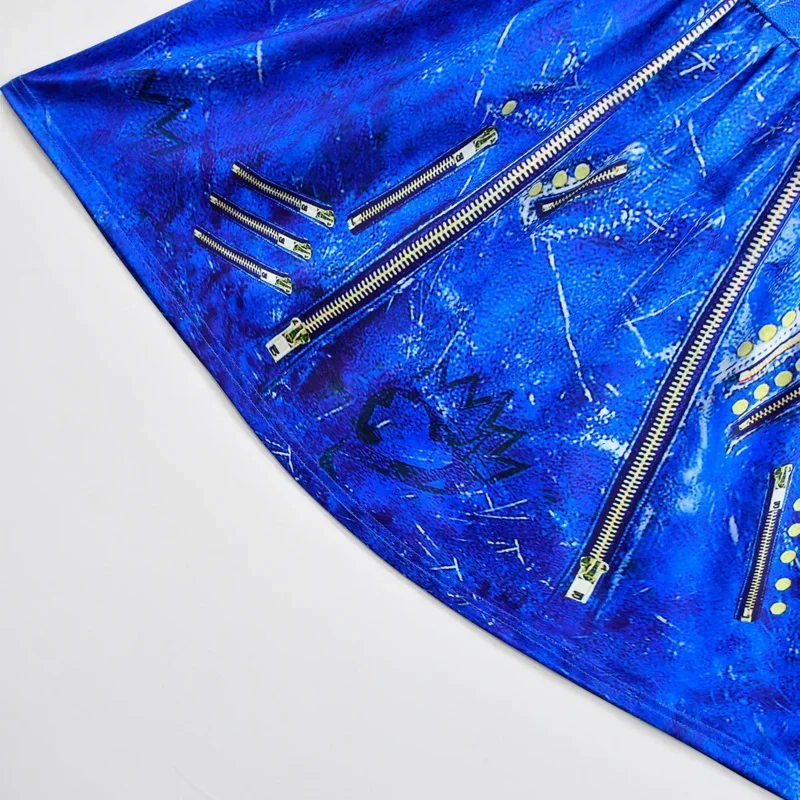 2025 New blue Audrey Costumes Girl Halloween Costumes Kids Party Evie Descendants Mal Cosplay dress Carnival Party Girls Costume