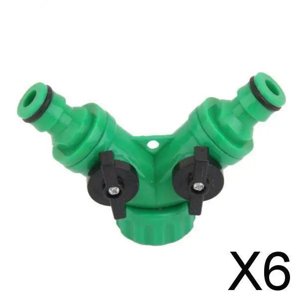 4-6pack Garden 2-Way Adapter Y Tap Connector Fitting Switch for Irrigation Hose