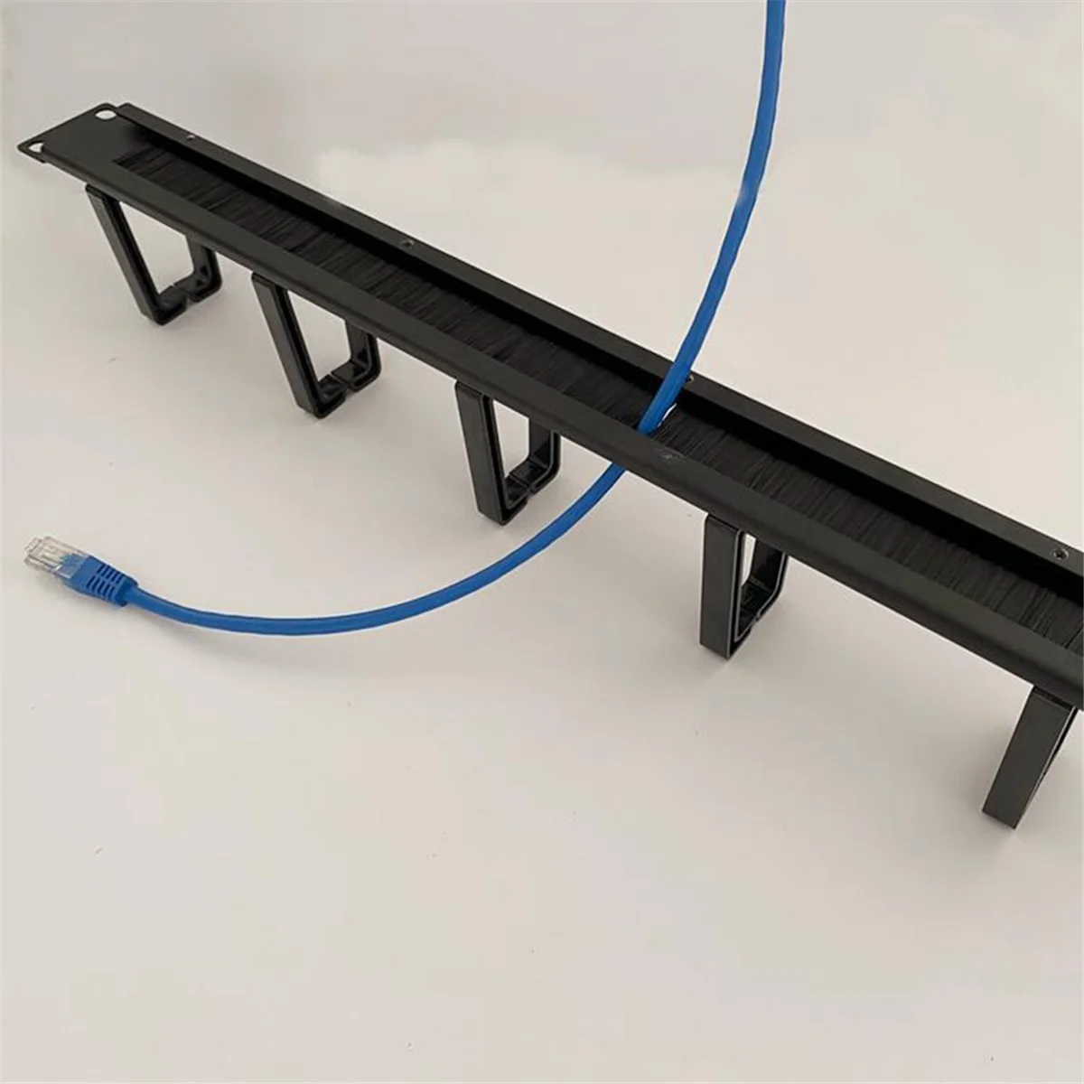 1U 19 Inch Rack Cabinets Cable Management Network Organizer Network Brush Panel Five Ring Detachable Wire Manager Frame
