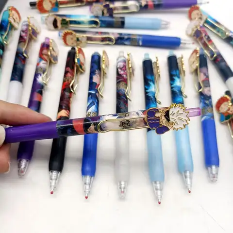 6 stycken nya anime gelpennor söta 0,5 mm svarta bläckpennor för barn som lär sig brevpapper belöning barnens daggåva 10 best sales penna penna evangelion - №5