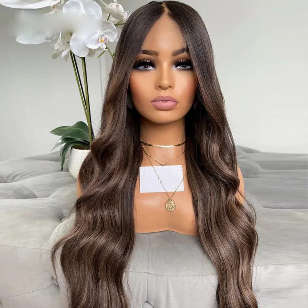 Soft Glueless 28 inch Ombre Blonde Body Wave 5x5 Silk Base Jewish Human Hair Wig Baby Hair HD Lace European Hair Preplucked