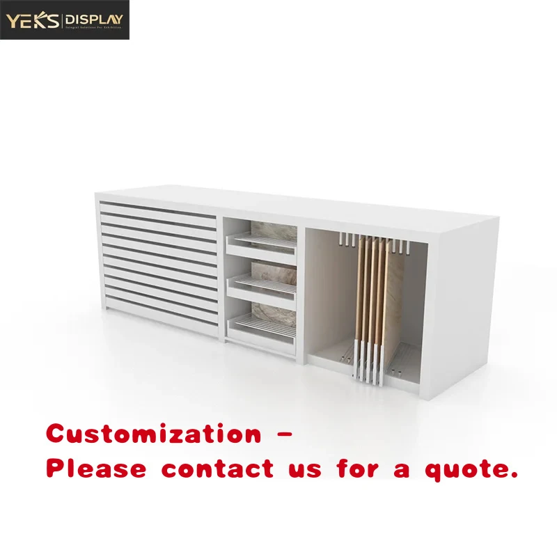 custom.Yeks Multifunctional Pull-out Marble Slab and Tile Display Island Desk Showroom