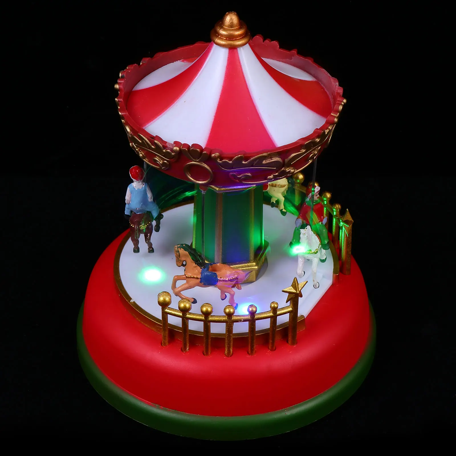 

1pc Luminous Music Carousel Merry-Go-Round Plastic Rotating Desktop Decor For Christmas Birthday Gift Festival Tabletop