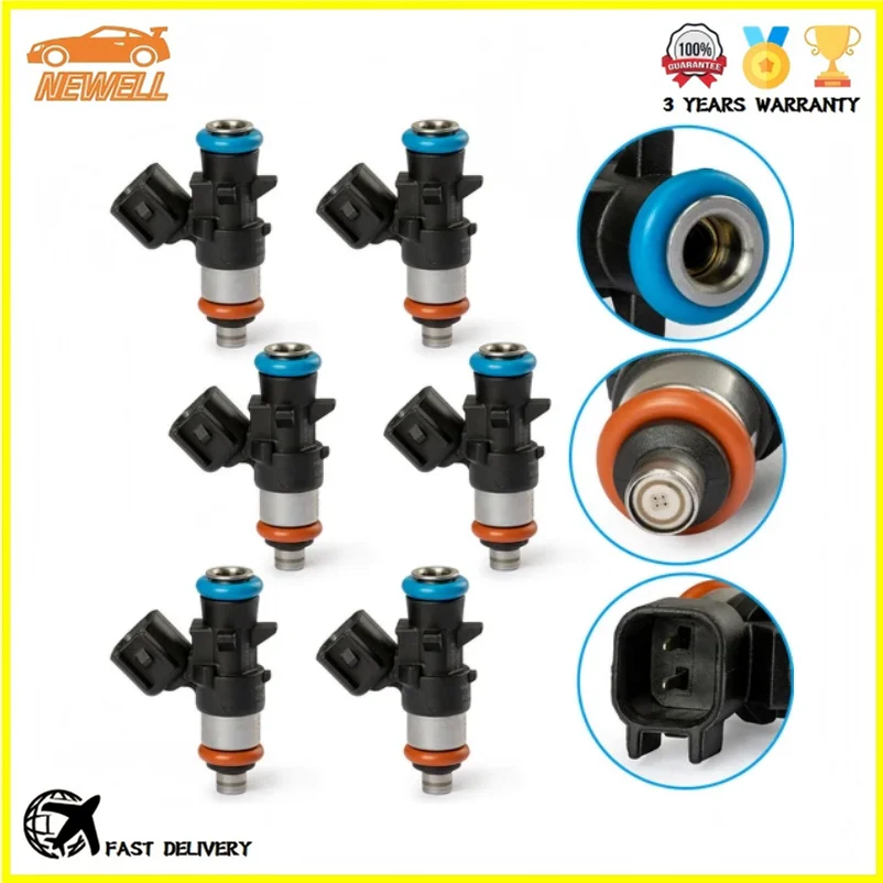 

6pcs 05184083AD 0280158233 Fuel Injector For Chrysler 200 300 Jeep Grand Dodge Challenger Charger Jeep 2011-16 Wranger Ram 3.6L