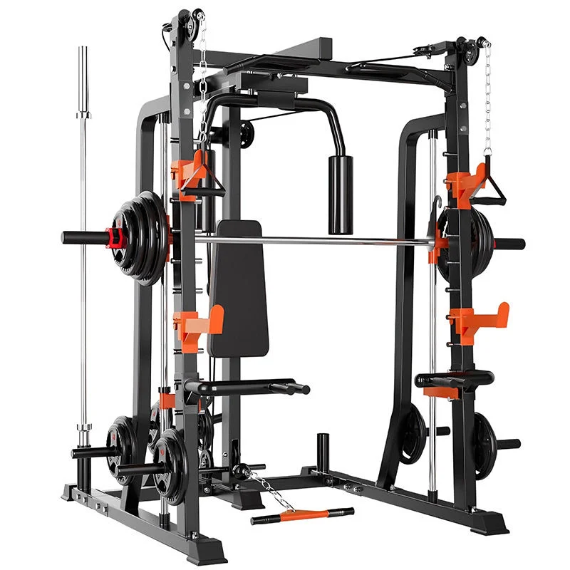 Gym Multi Functional Trainer Smith Machine Cross Fitness Home Steel Power Rack Mutli Function Station Squat Rack