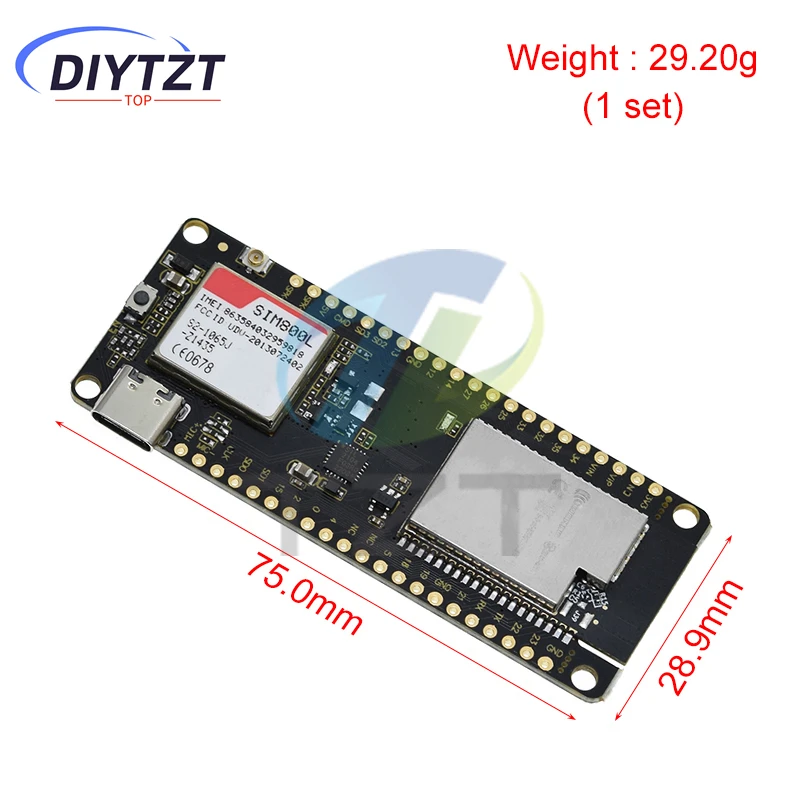 DIYTZT TTGO T-Call V1.3 ESP32 Modulo Wireless Antenna SIM Scheda SIM Modulo SIM800L E Antenna GSM/GPRS per arduino