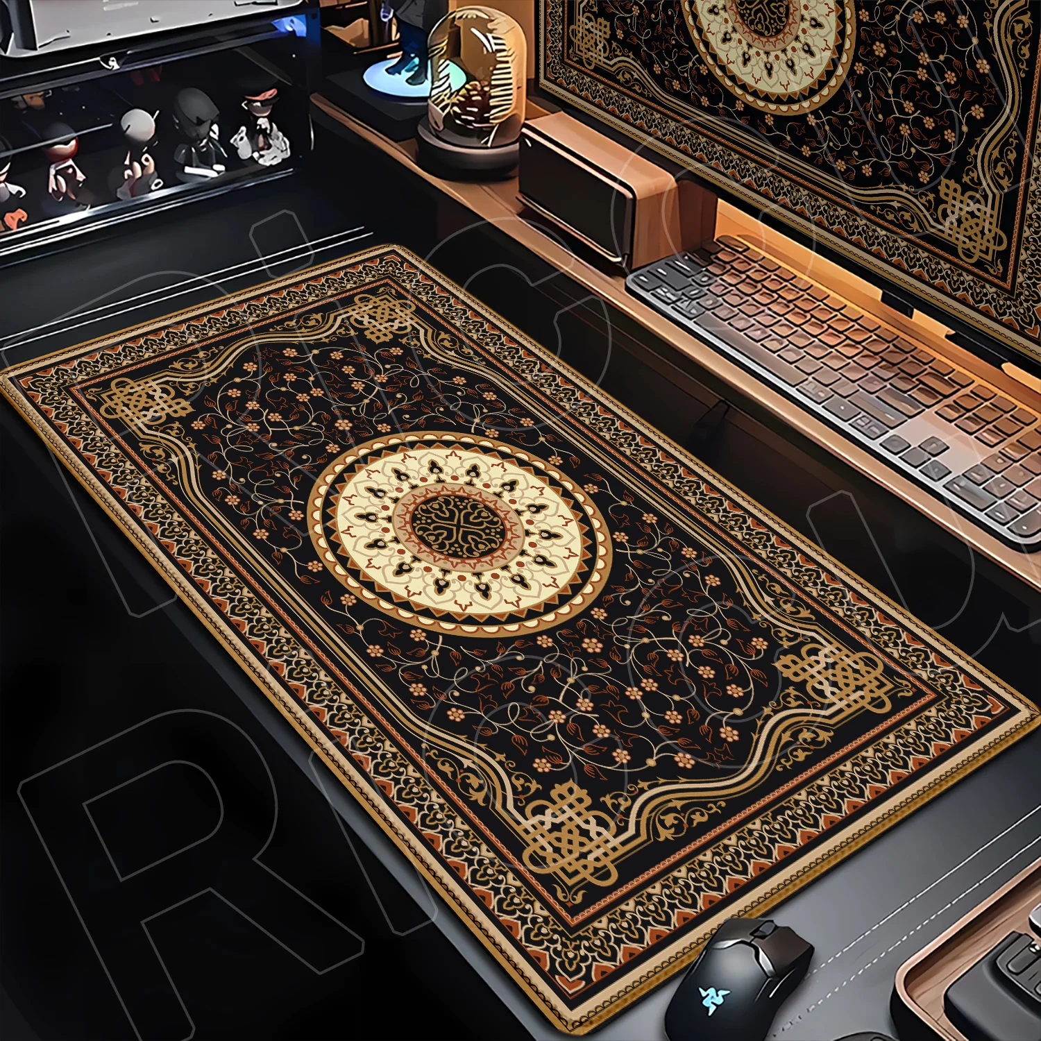 Computer Mousepad Persian Carpet Style Mouse Pad Large Rubber Antislip Durable HD Print Gaming Mouse Mats Suture Edges Table Pad
