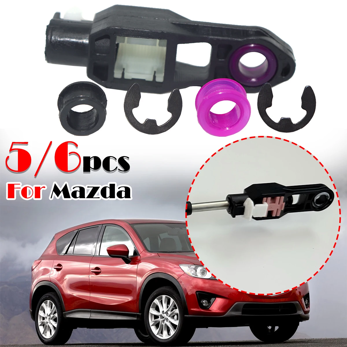 

5/6PCS Gearbox Shift Cable Linkage Control Bushing Gear Shifter Lever both ends Selector For Mazda2 2003-2025 3 6 Tribute CX-7
