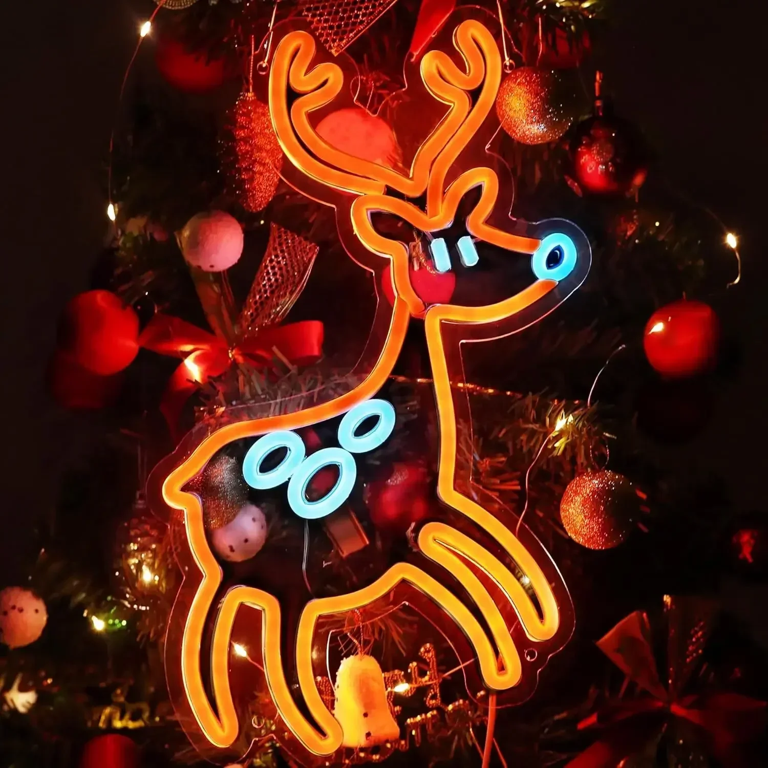 エルクネオンサイン-usb調光式ledネオンライトサイン-ドリンクバー、男性用部屋、寝室、ホテル、ショップ、ガレージ、ゲームルーム、パーティー、壁飾り用