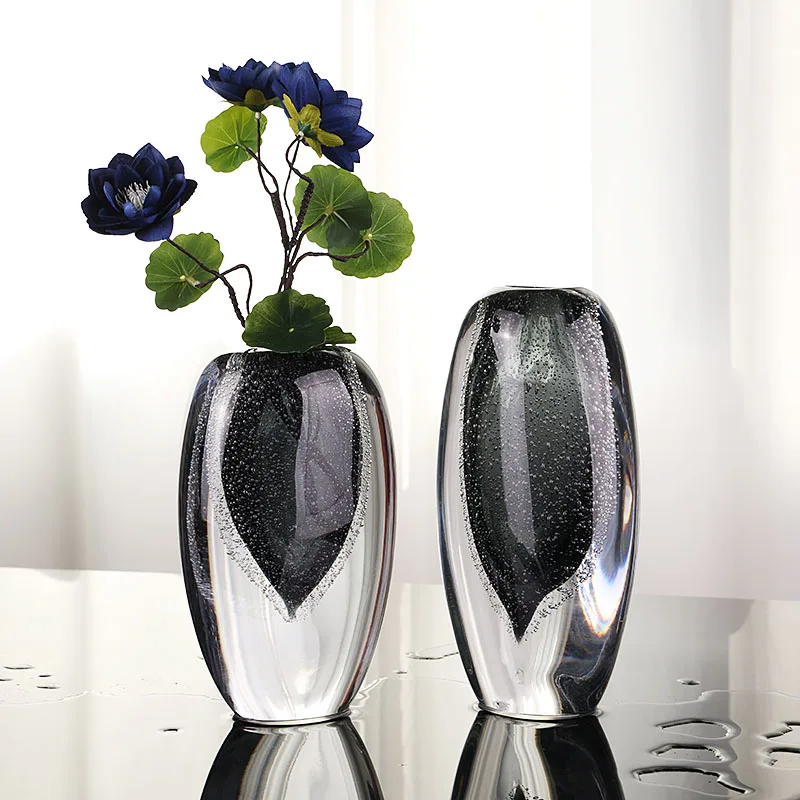 

Modern minimalist art glazed glass vase light luxury living room desktop creative flower arrangement model room soft decoration