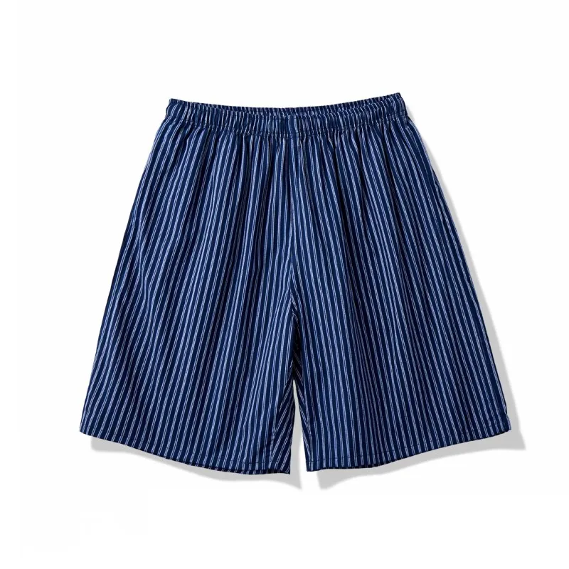 Summer Men 100%Cotton Sleep Shorts Casual Sleepwear Pajamas Pants Male Thin Striped Home Nightwear Shorts Lounge Half Pants