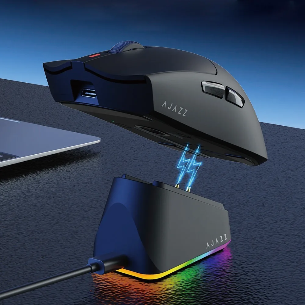 

Беспроводная мышь Ajazz Aj139 V3 с магнитным основанием, Bluetooth, трехрежимная проводная мышь для киберспорта Paw3395, легкая игра для рук среднего и большого размера