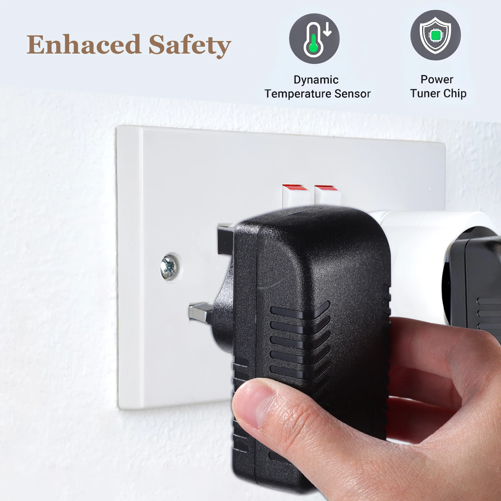 

5pcs Power Supply Adapter Uk Plug 48V 0.5A Stable Output Fire Resistant Multi Protection Wide Compatibility Household Appliance