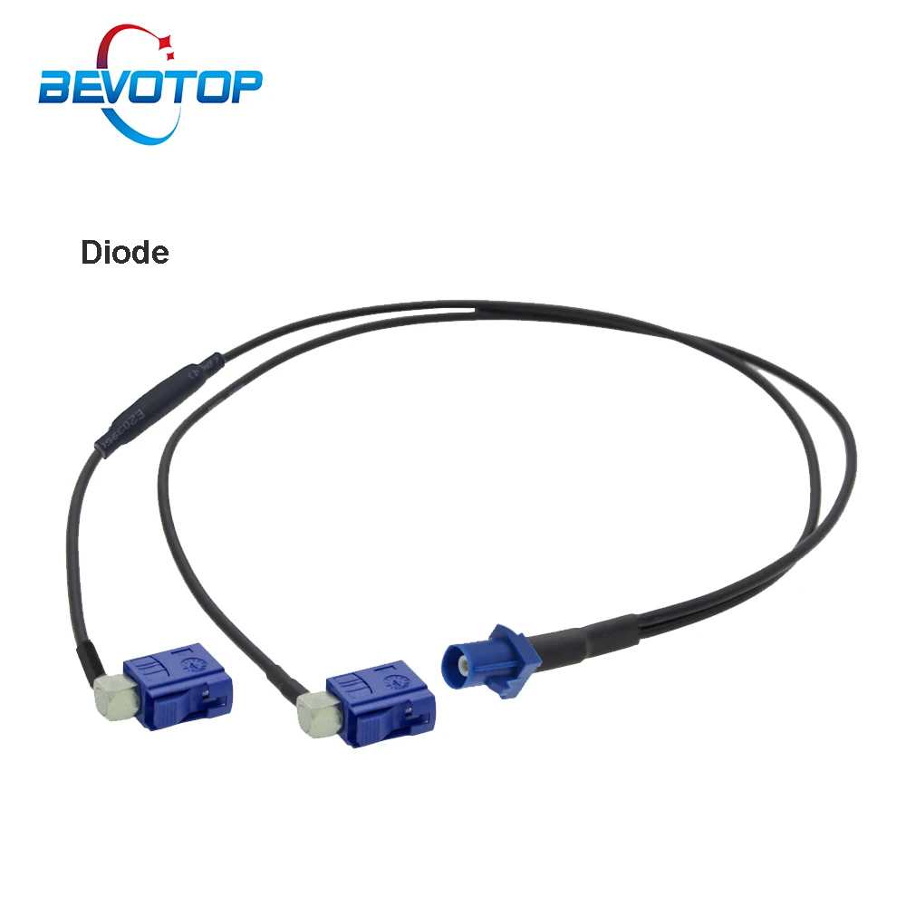 Fakra C mâle à double Fakra C femelle câble séparateur de Type Y à Angle droit avec Diode RG174 câble d'extension d'antenne GPS de voiture en queue de cochon