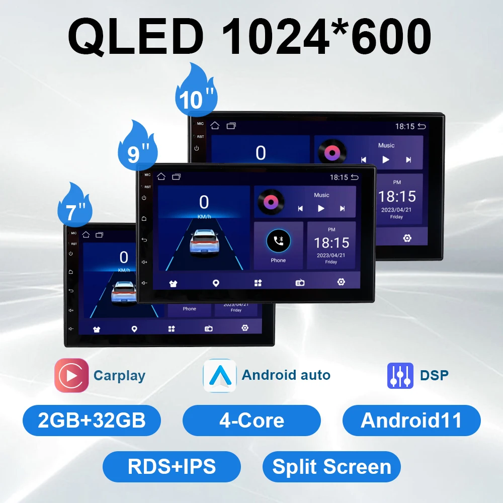 

2 din Android 11 Car Radio Multimedia Player Universal 7 9 10" Carplay Stereo 4G GPS DVD For Nissan Hyundai toyota CR-V Kia