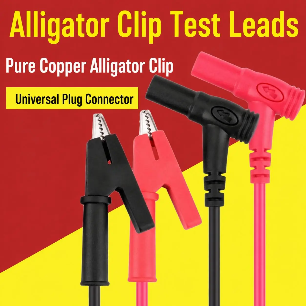 20A 90CM Alligator Clip to Banana Plug Test Cable Lead Connector Dual Probe 4mm Crocodile Clip For Multimeter Measure Tool