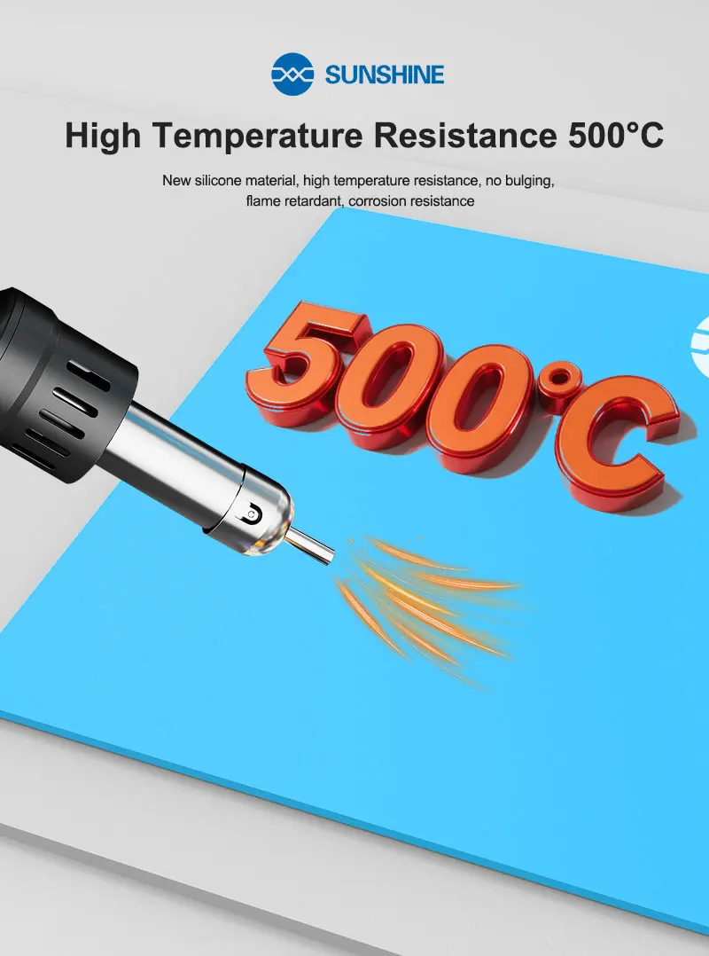 SUNSHINE SS-004F Extra Lage Work Mat Heat Insulation Silicone Pad High Temperature Resistant Repair Pad Mobile Phone Repair Tool