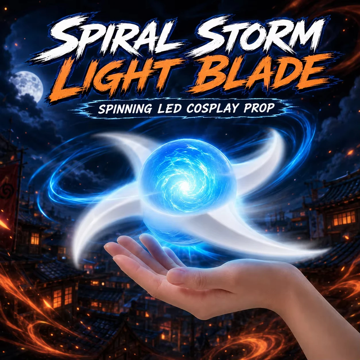 Wind Style Chakra Shuriken Electric Spinning LED Light Up Toy 7 Color Anime Cosplay Prop Ninja Model Halloween Fan Gift