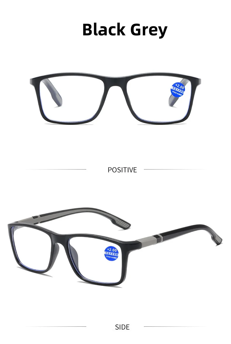 Männer Sport Lesebrille Platz Blaues Licht Gläser Presbyopie Lesen Brillen Ultra Licht Hyperopie + 1,0 + 1,5 + 2,0 + 2,5 + 3,0 + 3,5 – Detail 7