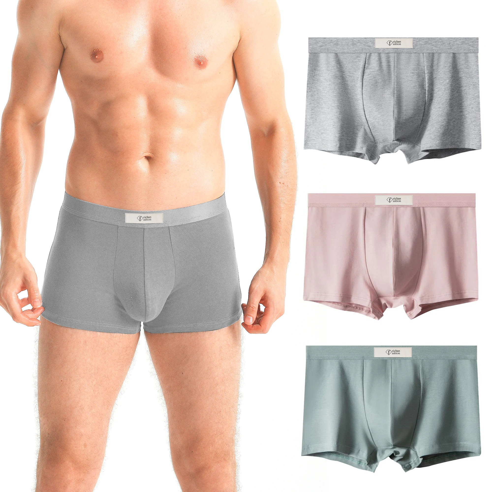 Plus size Men's Underwear Boxer Briefs Cotton Huge Pouch Trunks Boxer Short Leg for Men Underpants oversized 7xl  3-Pc box