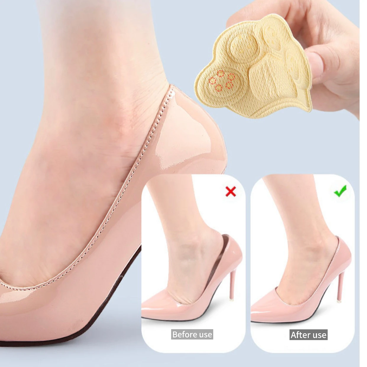 New Heel patch anti-wear can be cropped heel sticker for shoes Bear footprint Dispensing glue heel patchsneakers high heels