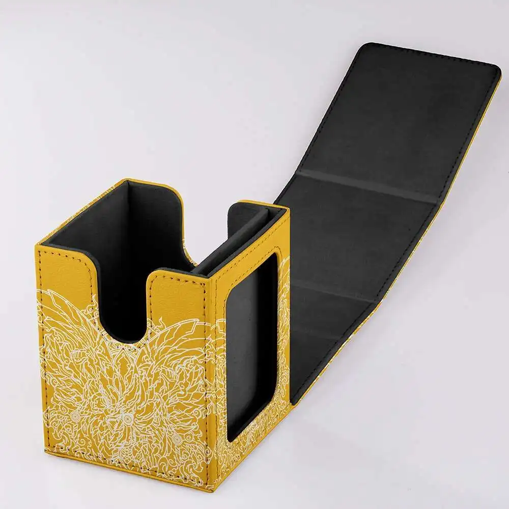 100+Golden Dragon Theme Card Organizer High Quality Deck Box TCG Card Durable Compact Portable Perfect For YGO Collectible Games