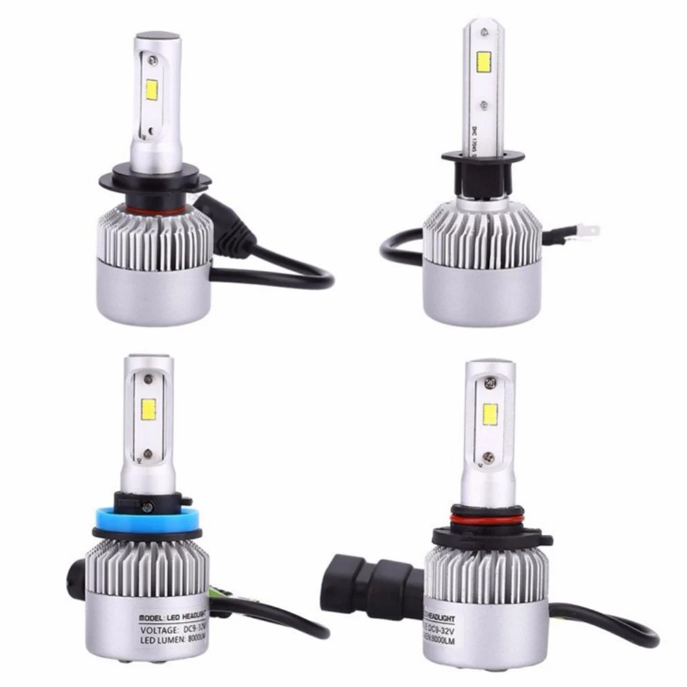 

2Pcs H1 LED Headlight Bulbs 6000K 8000 Lumens Super Bright Car Headlight Kit High Luminous White Light