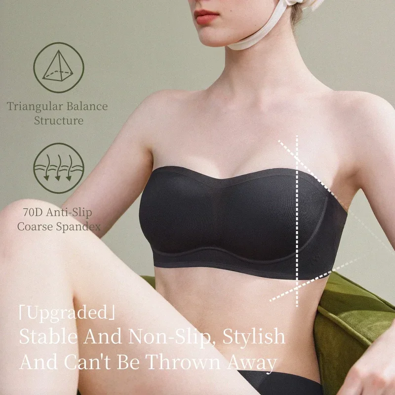 SUJIIN Invisible Strapless Bra for Women Wireless Seamless Push Up Bralette Lady Summer Convertible Multiway Lift Bras Female