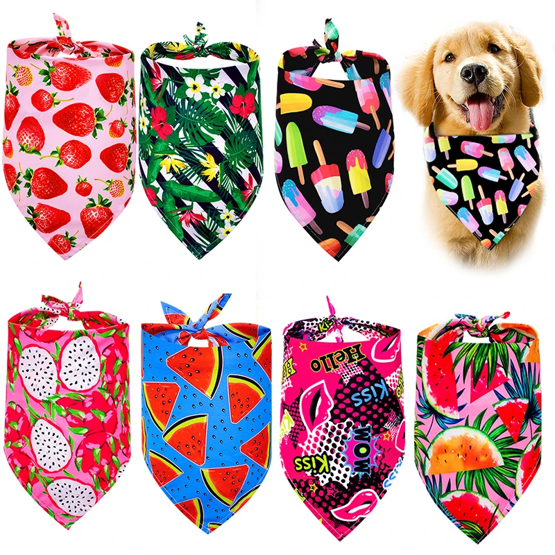 1 Pcs Dog Bandanas Summer Dog Accessories Cotton Pet Dog Bandana Scarf  Small Dogs Cats Bibs Pet Accessories Bandanas For Dogs