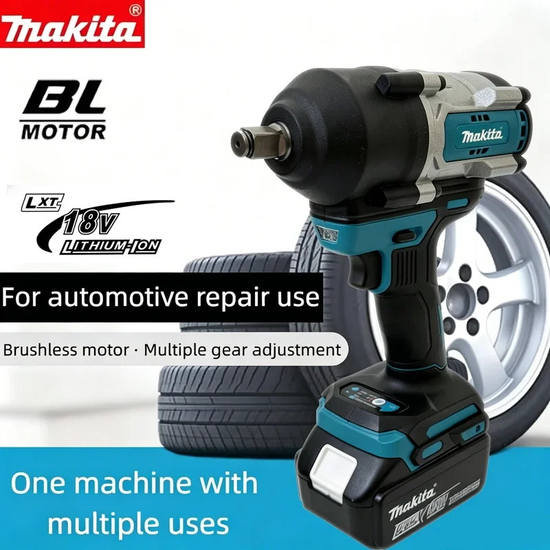 Makita 1500Nm Schlagschrauber mit Aluminiumgehäuse Multifunktionales Lithium-Akku-Werkzeug für Heim-DIY & Autoreparatur