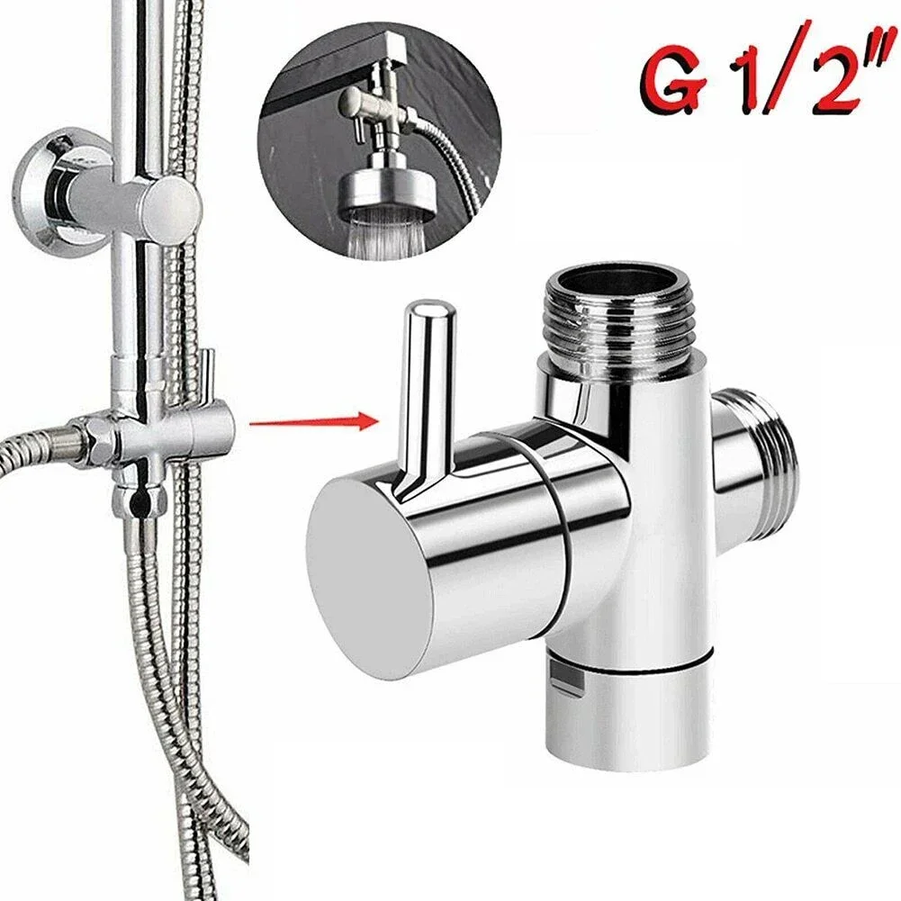 

3 Way Switch Faucet 1/2 Valve Adapter Shower Diverter Valve Bathroom Faucet Shower Tap Connector Splitter Bathroom Accessories
