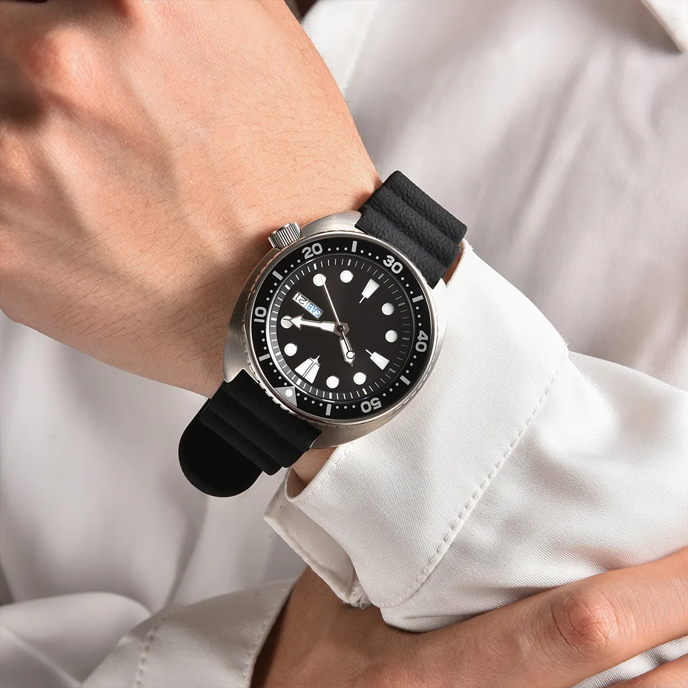 جراب رجالي مقاوم للماء من الفولاذ المقاوم للصدأ ، زجاج ياقوت مضيء ، دعامة يدوية ، شعار مخصص ، ساعة فاخرة ، NH35