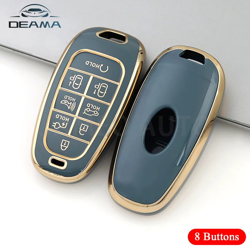 8 Buttons TPU Remote Key Fob Case Cover for Hyundai Sonata Nexo DN8 Santa Fe TM Tucson NX4 Staria Ioniq Accessories