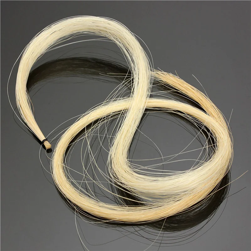 Dropship-6Pcs Hank 31-31.5 Inch Genuine Mongolian Horse Hair For Violin, Viola, Cello, Bass Bow,Photo Color