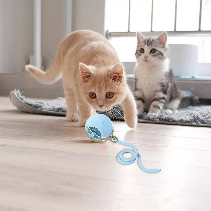 Automatic Rolling Ball Cat Interactive Ball Toy With Tail Rechargeable Smart Pet Interactive Toy Intelligent Mouses For Cat