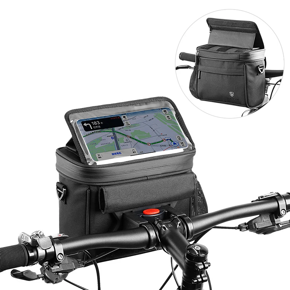 Waterproof Bike Front Frame Bag Touch Screen Mtb Bicycle Phone Holder EVA Handlebar Bags Cycling Front Storage Bag