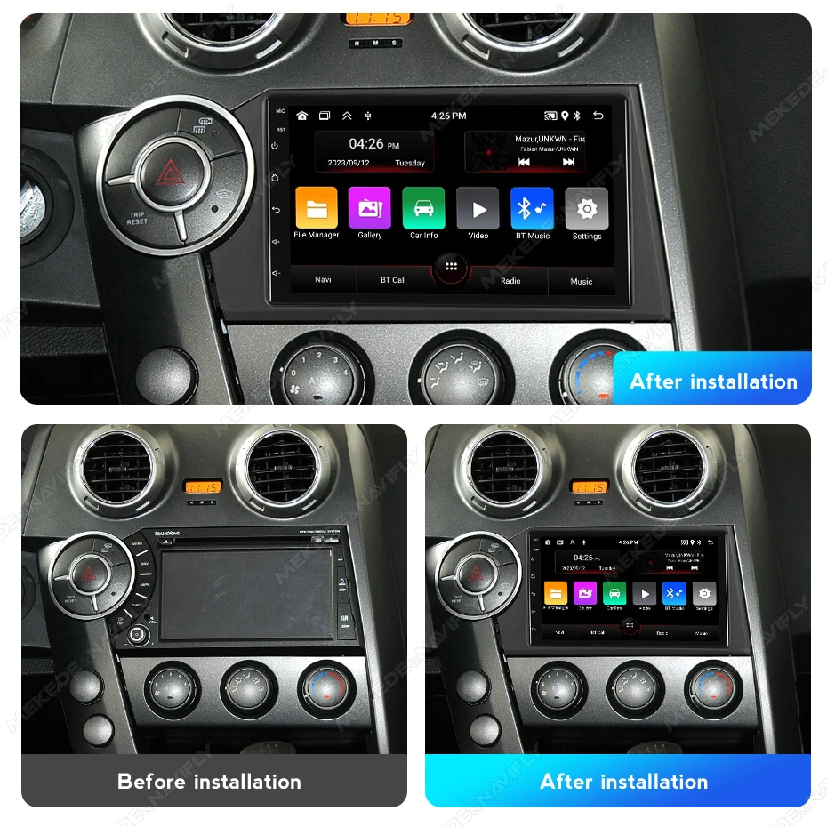 Android 13 7 inch Car Radio Multimedia Player for Ssangyong Kyron Actyon 2005 - 2011 Wireless Carplay GPS WIFI FM Audio Stereo